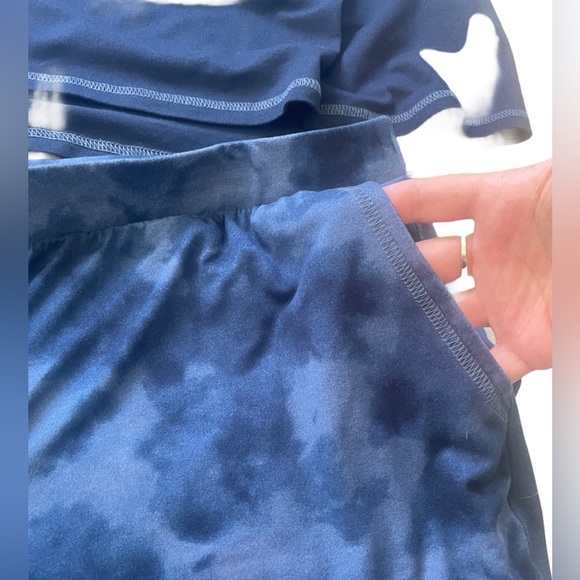 Anybody Brushed Jersey Printed Sleep Set Navy Tie Dye Size 1X Soft Comfy Pajamas - Picture 4 of 7